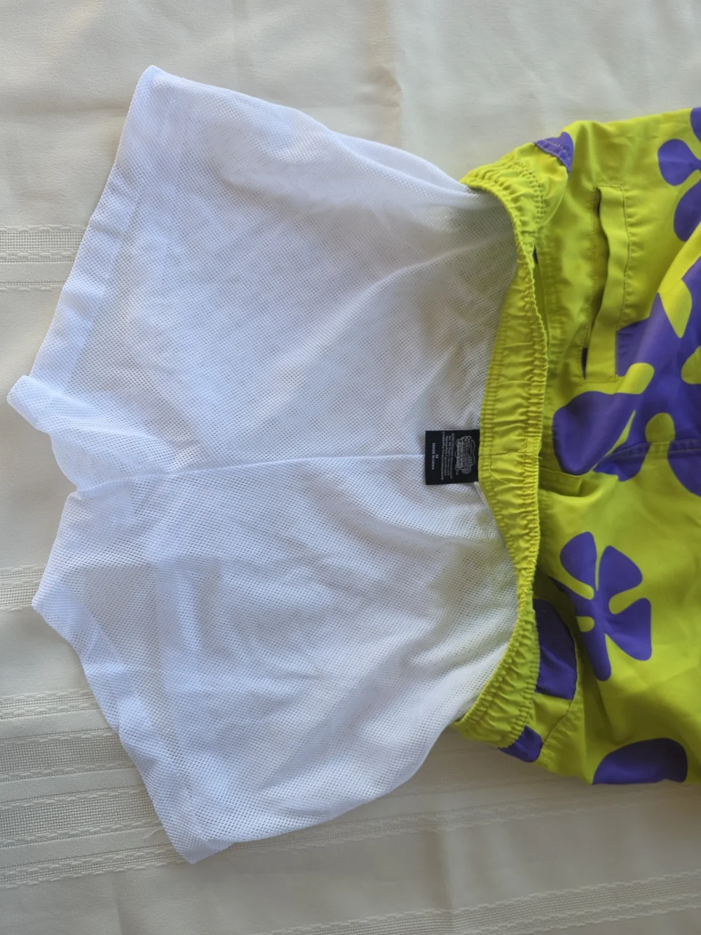 Patrick Star Yellow and Purple Floral Swim Shorts Spongebob